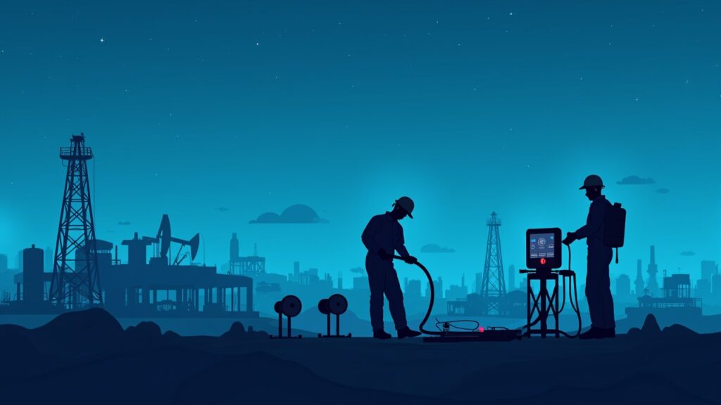 oil and gas solution image portraying hose assembling